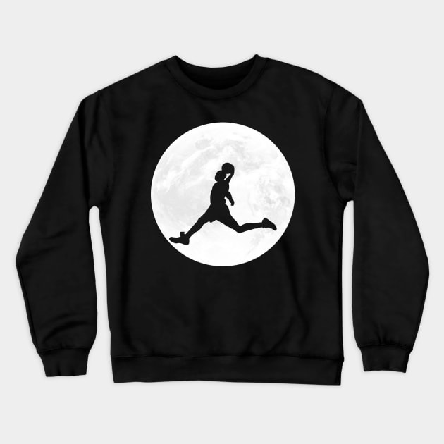 Basketball Player in Full Moon Crewneck Sweatshirt by ChapDemo